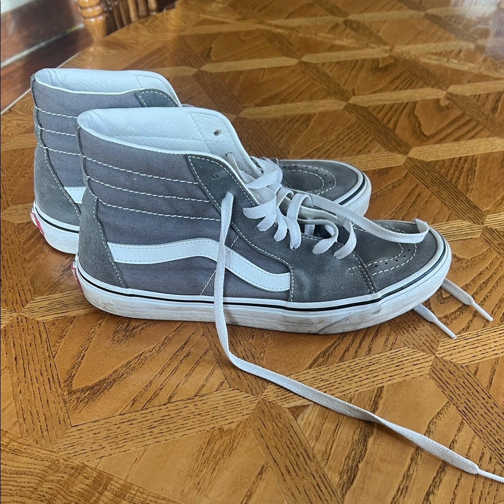Vans Gray and White High-Top Sneakers
